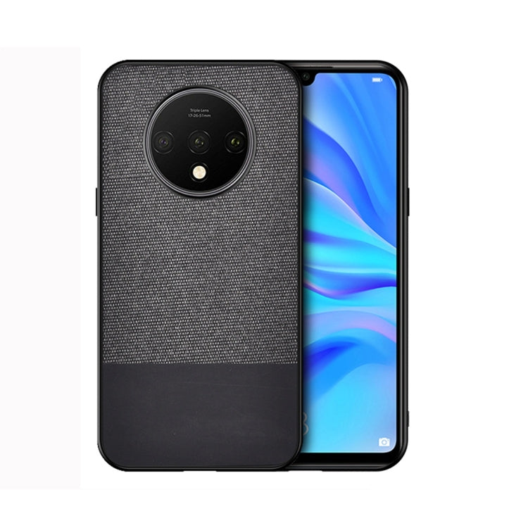 For OnePlus 7T Shockproof Splicing PU + Cloth Protective Case