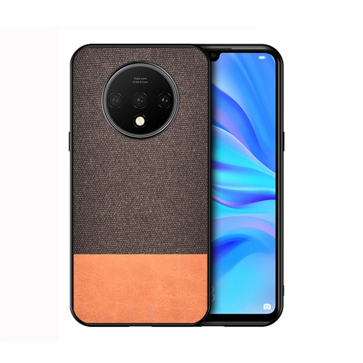 For OnePlus 7T Shockproof Splicing PU + Cloth Protective Case
