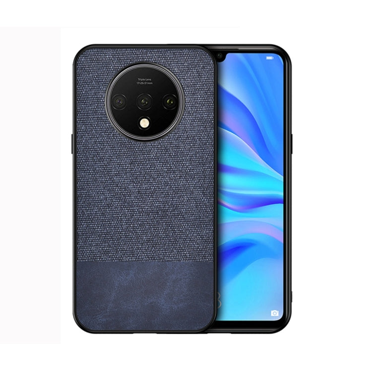 For OnePlus 7T Shockproof Splicing PU + Cloth Protective Case
