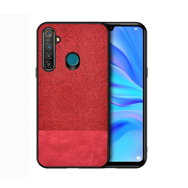 For OPPO Realme 5 Pro Shockproof Splicing PU + Cloth Protective Case