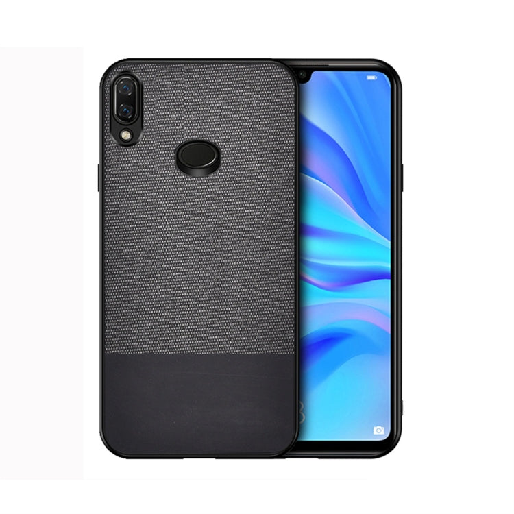 For Galaxy A10s Shockproof Splicing PU + Cloth Protective Case