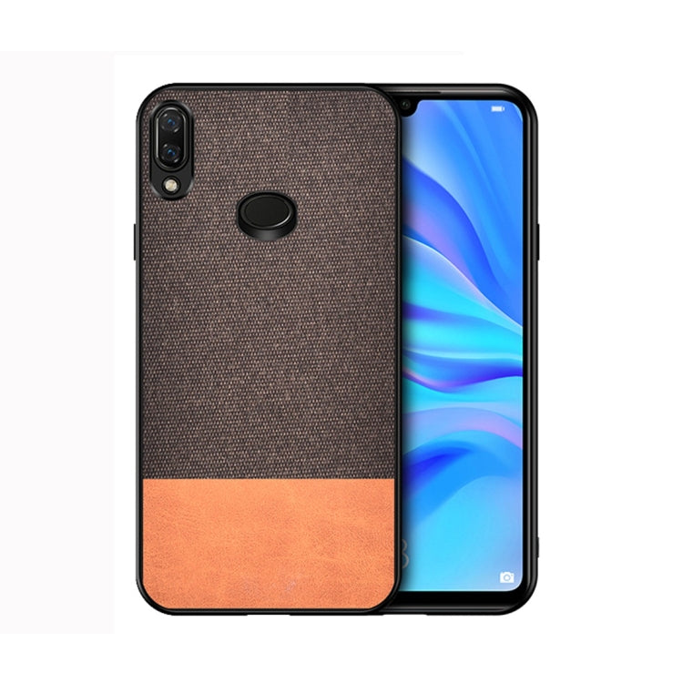 For Galaxy A10s Shockproof Splicing PU + Cloth Protective Case