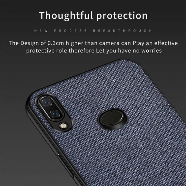 For Galaxy A10s Shockproof Splicing PU + Cloth Protective Case
