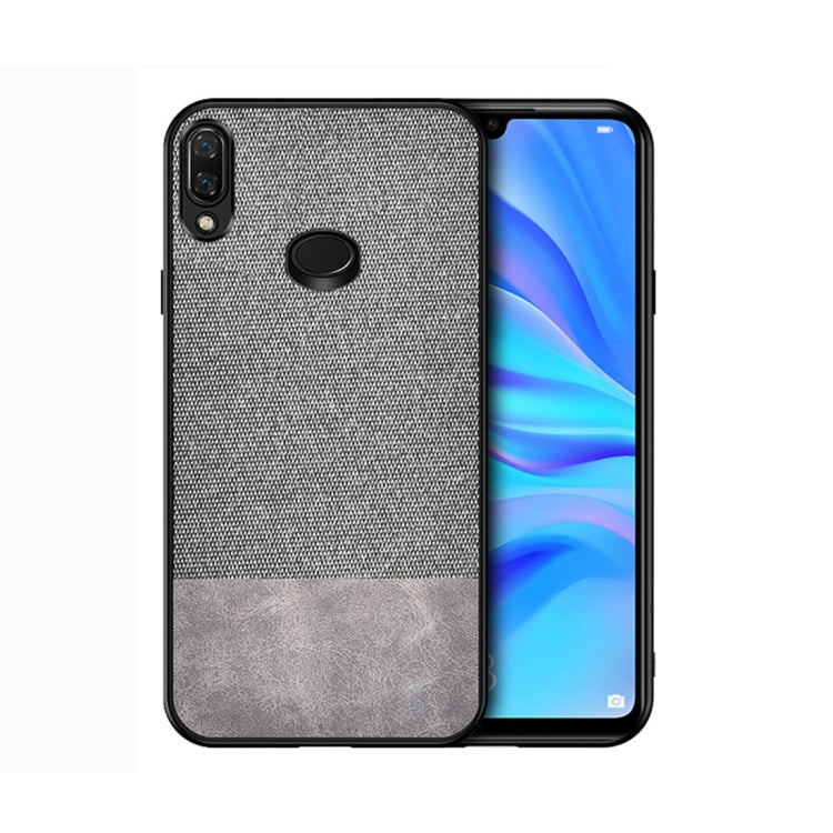 For Galaxy A10s Shockproof Splicing PU + Cloth Protective Case