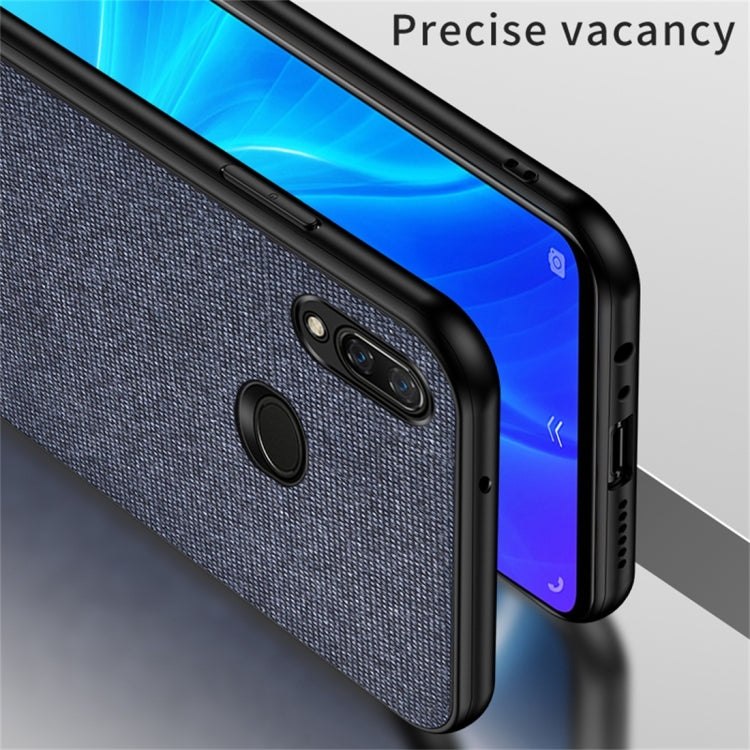 For Galaxy A10s Shockproof Splicing PU + Cloth Protective Case