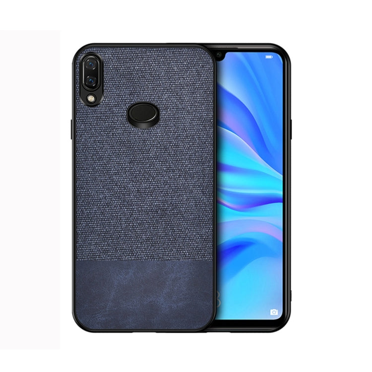 For Galaxy A10s Shockproof Splicing PU + Cloth Protective Case
