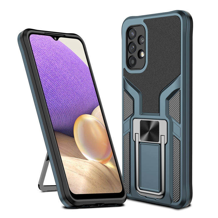 For Samsung Galaxy A32 5G Armor 2 in 1 PC + TPU Magnetic Shockproof Case with Foldable Holder