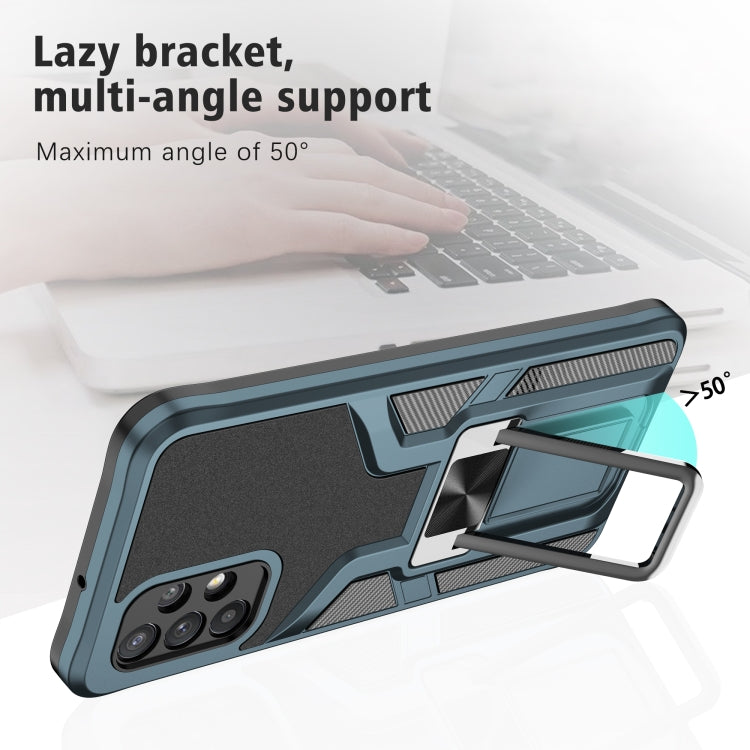For Samsung Galaxy A32 5G Armor 2 in 1 PC + TPU Magnetic Shockproof Case with Foldable Holder