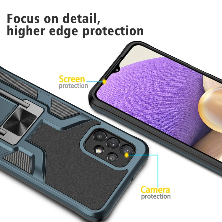 For Samsung Galaxy A32 5G Armor 2 in 1 PC + TPU Magnetic Shockproof Case with Foldable Holder
