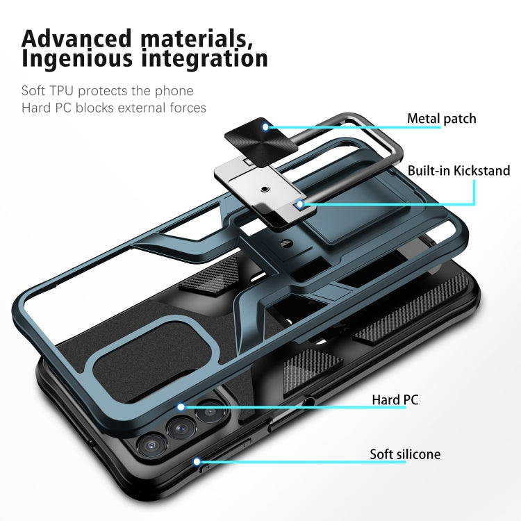 For Samsung Galaxy A32 5G Armor 2 in 1 PC + TPU Magnetic Shockproof Case with Foldable Holder