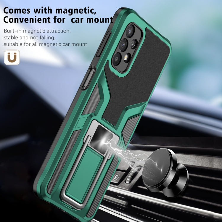 For Samsung Galaxy A32 5G Armor 2 in 1 PC + TPU Magnetic Shockproof Case with Foldable Holder