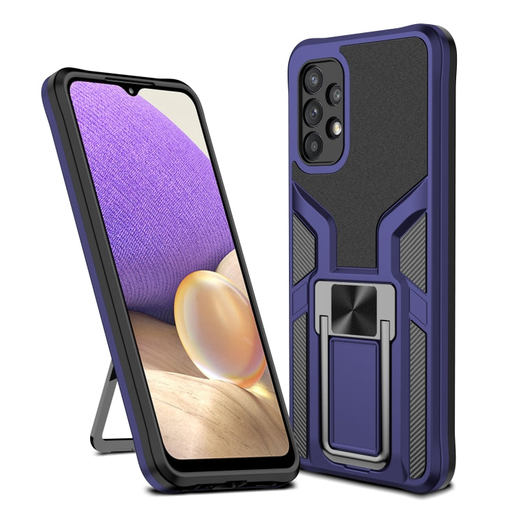 For Samsung Galaxy A32 5G Armor 2 in 1 PC + TPU Magnetic Shockproof Case with Foldable Holder