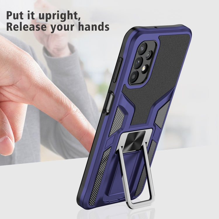 For Samsung Galaxy A32 5G Armor 2 in 1 PC + TPU Magnetic Shockproof Case with Foldable Holder