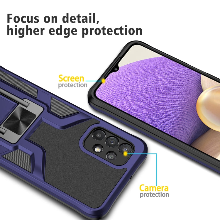 For Samsung Galaxy A32 5G Armor 2 in 1 PC + TPU Magnetic Shockproof Case with Foldable Holder