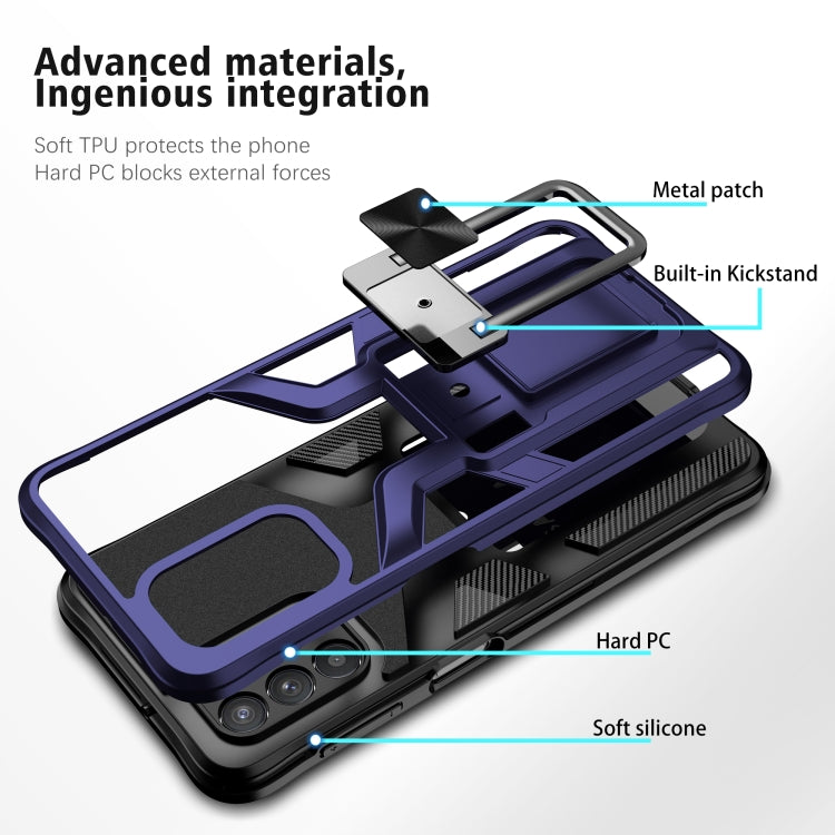 For Samsung Galaxy A32 5G Armor 2 in 1 PC + TPU Magnetic Shockproof Case with Foldable Holder