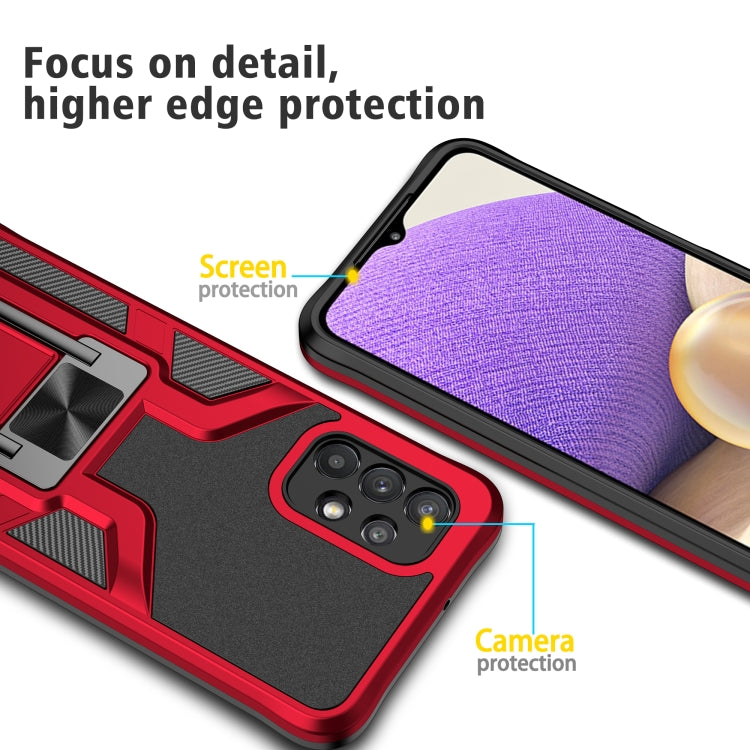 For Samsung Galaxy A32 5G Armor 2 in 1 PC + TPU Magnetic Shockproof Case with Foldable Holder