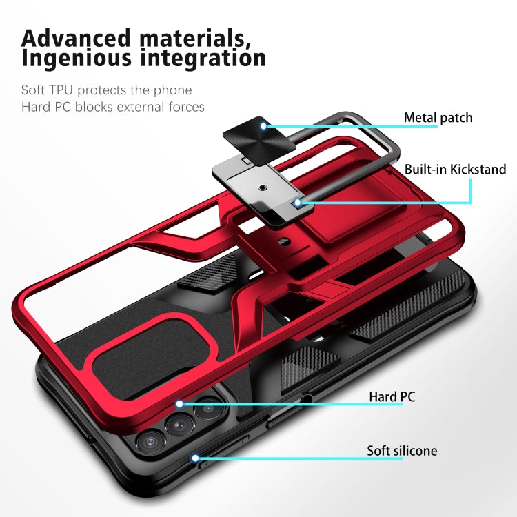 For Samsung Galaxy A32 5G Armor 2 in 1 PC + TPU Magnetic Shockproof Case with Foldable Holder