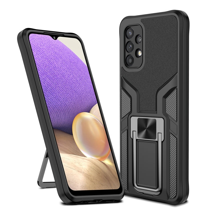 For Samsung Galaxy A32 5G Armor 2 in 1 PC + TPU Magnetic Shockproof Case with Foldable Holder