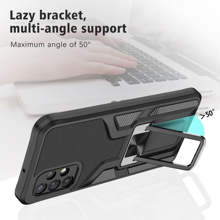 For Samsung Galaxy A32 5G Armor 2 in 1 PC + TPU Magnetic Shockproof Case with Foldable Holder
