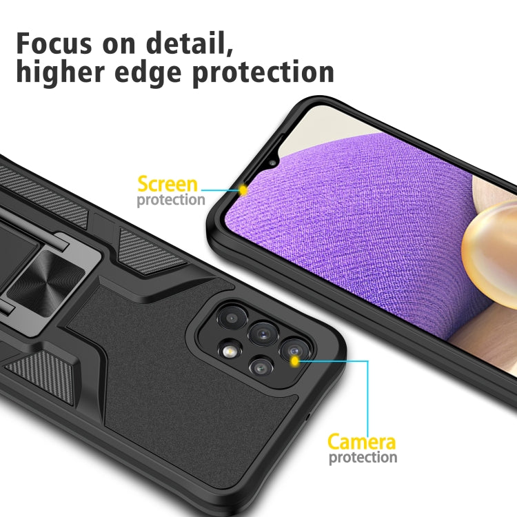 For Samsung Galaxy A32 5G Armor 2 in 1 PC + TPU Magnetic Shockproof Case with Foldable Holder