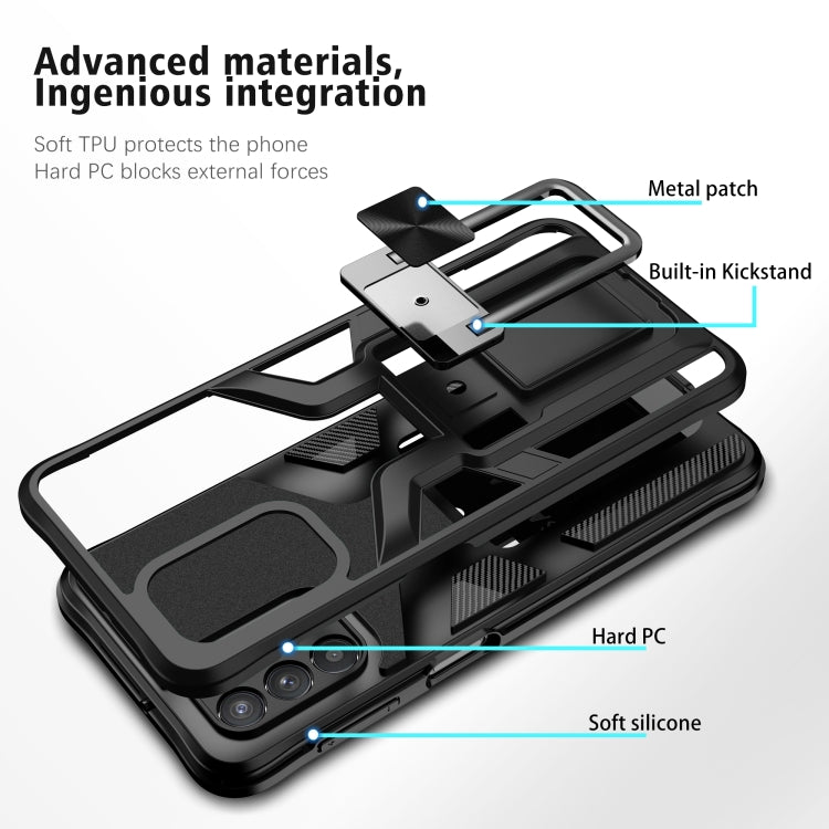 For Samsung Galaxy A32 5G Armor 2 in 1 PC + TPU Magnetic Shockproof Case with Foldable Holder