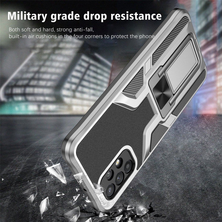 For Samsung Galaxy A32 5G Armor 2 in 1 PC + TPU Magnetic Shockproof Case with Foldable Holder