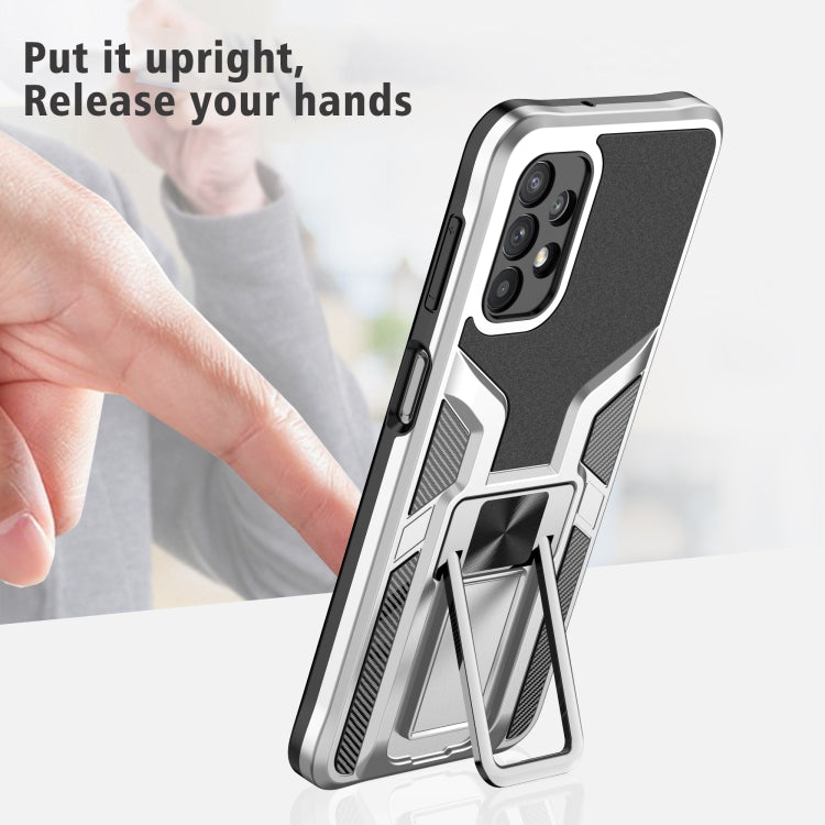 For Samsung Galaxy A32 5G Armor 2 in 1 PC + TPU Magnetic Shockproof Case with Foldable Holder