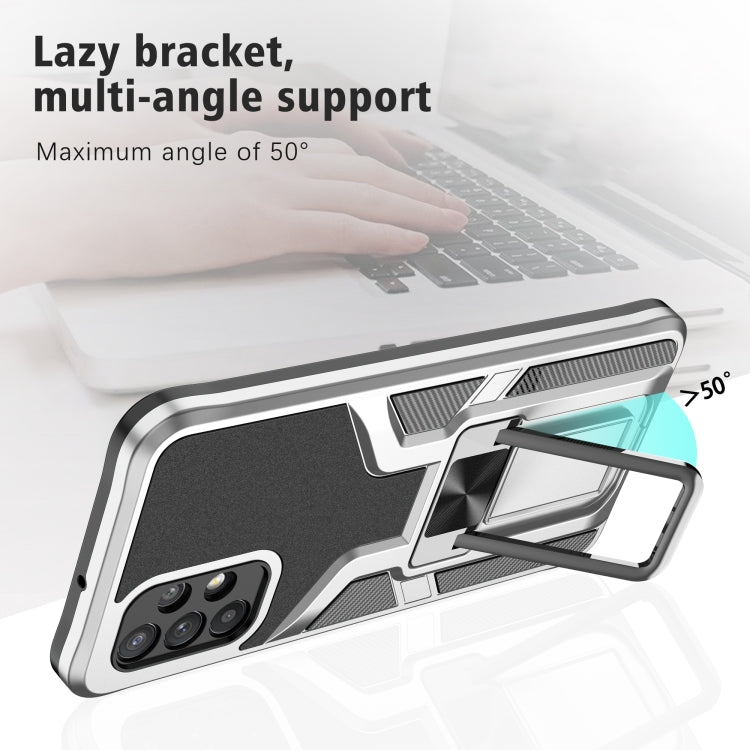 For Samsung Galaxy A32 5G Armor 2 in 1 PC + TPU Magnetic Shockproof Case with Foldable Holder