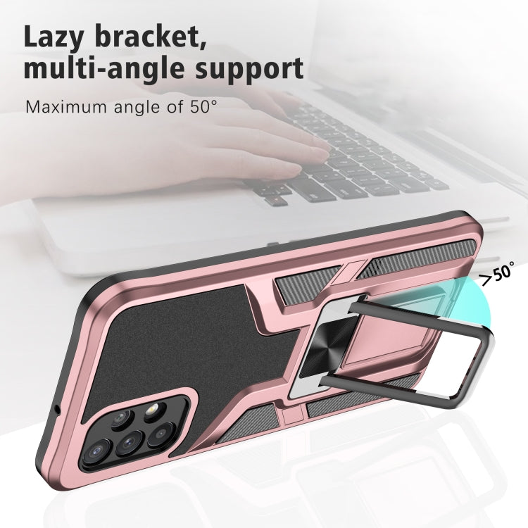 For Samsung Galaxy A32 5G Armor 2 in 1 PC + TPU Magnetic Shockproof Case with Foldable Holder