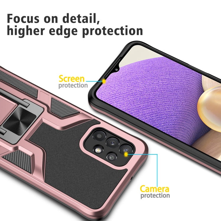For Samsung Galaxy A32 5G Armor 2 in 1 PC + TPU Magnetic Shockproof Case with Foldable Holder