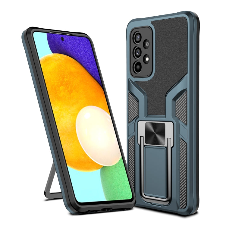 For Samsung Galaxy A52 4G / 5G Armor 2 in 1 PC + TPU Magnetic Shockproof Case with Foldable Holder