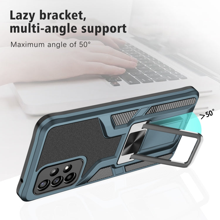 For Samsung Galaxy A52 4G / 5G Armor 2 in 1 PC + TPU Magnetic Shockproof Case with Foldable Holder