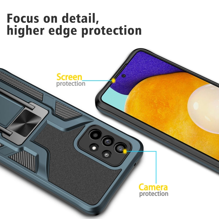 For Samsung Galaxy A52 4G / 5G Armor 2 in 1 PC + TPU Magnetic Shockproof Case with Foldable Holder