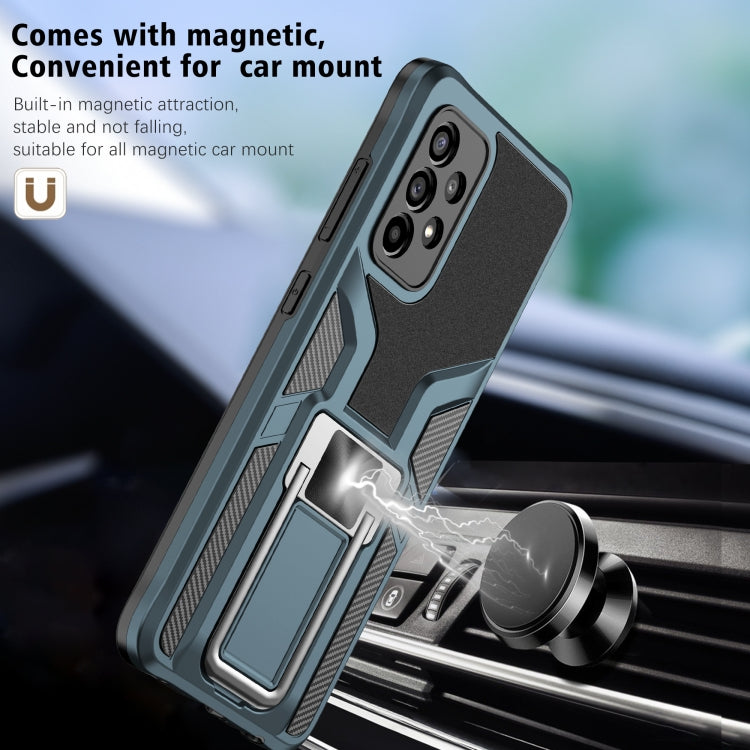 For Samsung Galaxy A52 4G / 5G Armor 2 in 1 PC + TPU Magnetic Shockproof Case with Foldable Holder