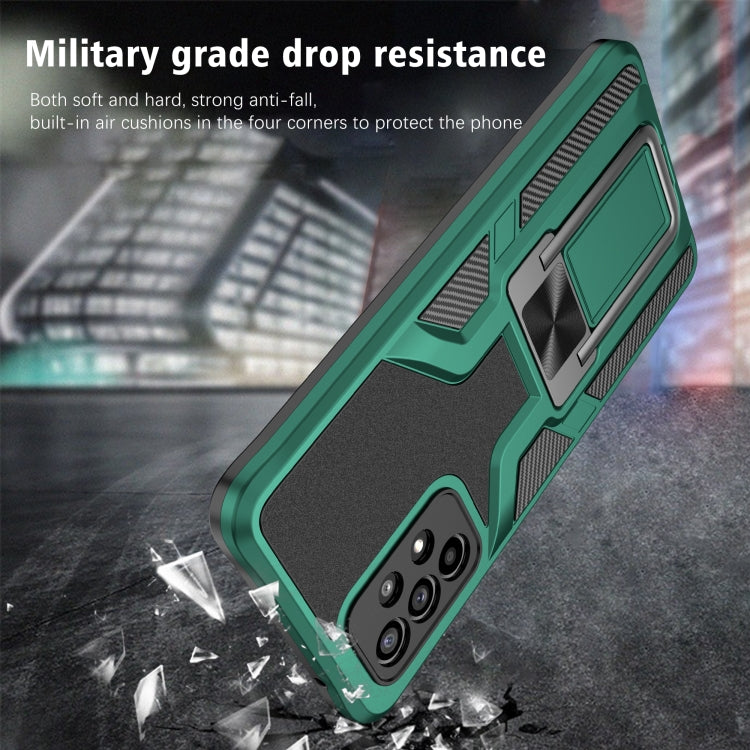 For Samsung Galaxy A52 4G / 5G Armor 2 in 1 PC + TPU Magnetic Shockproof Case with Foldable Holder