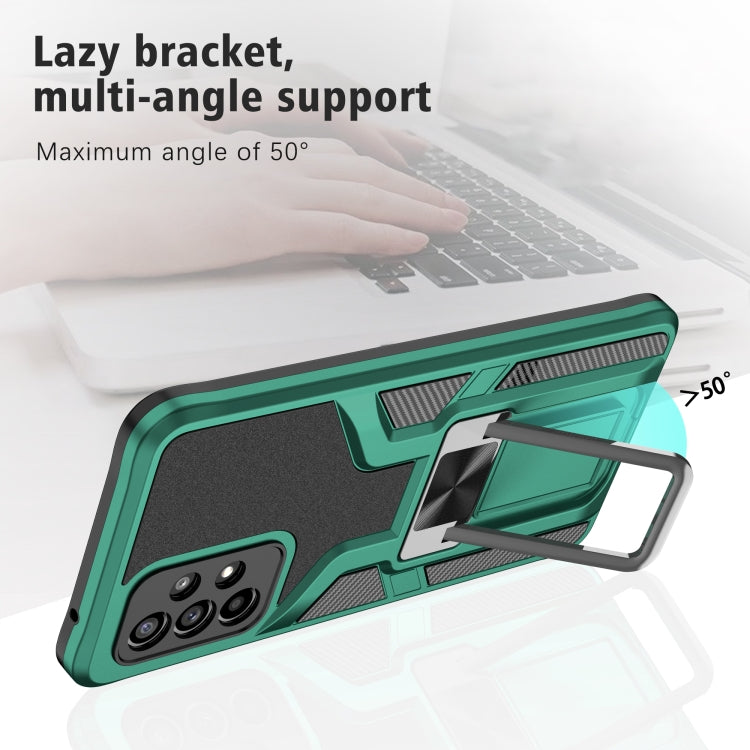 For Samsung Galaxy A52 4G / 5G Armor 2 in 1 PC + TPU Magnetic Shockproof Case with Foldable Holder