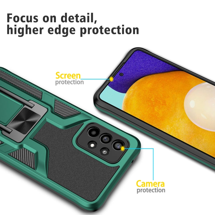 For Samsung Galaxy A52 4G / 5G Armor 2 in 1 PC + TPU Magnetic Shockproof Case with Foldable Holder