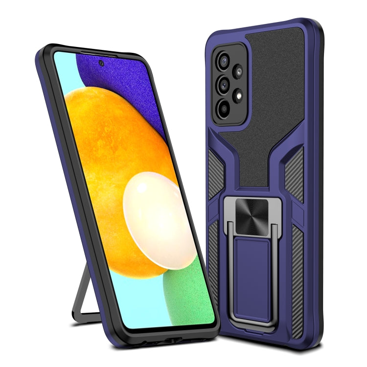 For Samsung Galaxy A52 4G / 5G Armor 2 in 1 PC + TPU Magnetic Shockproof Case with Foldable Holder