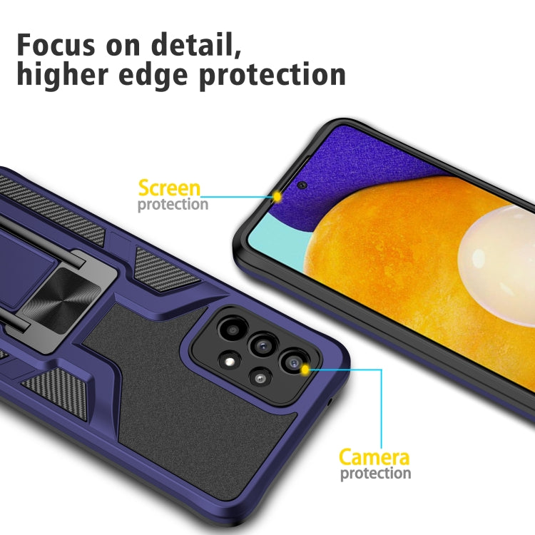 For Samsung Galaxy A52 4G / 5G Armor 2 in 1 PC + TPU Magnetic Shockproof Case with Foldable Holder
