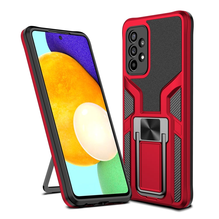 For Samsung Galaxy A52 4G / 5G Armor 2 in 1 PC + TPU Magnetic Shockproof Case with Foldable Holder