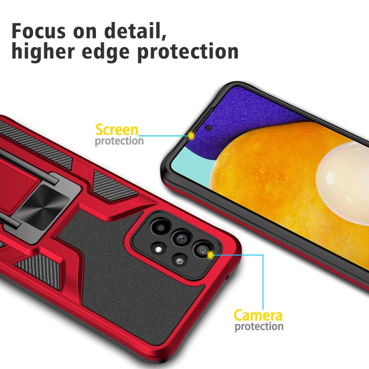 For Samsung Galaxy A52 4G / 5G Armor 2 in 1 PC + TPU Magnetic Shockproof Case with Foldable Holder