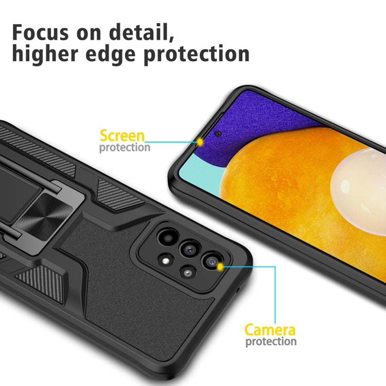 For Samsung Galaxy A52 4G / 5G Armor 2 in 1 PC + TPU Magnetic Shockproof Case with Foldable Holder