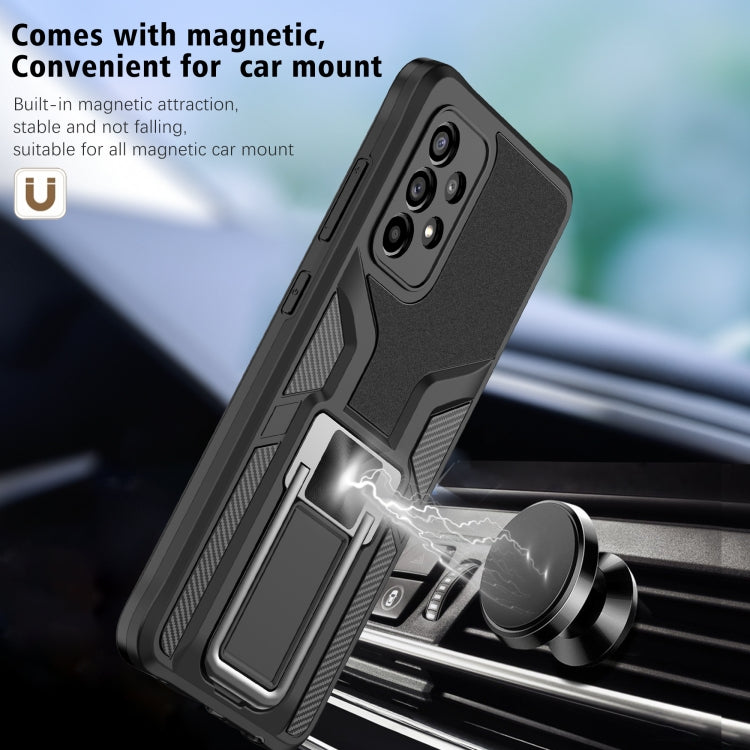 For Samsung Galaxy A52 4G / 5G Armor 2 in 1 PC + TPU Magnetic Shockproof Case with Foldable Holder