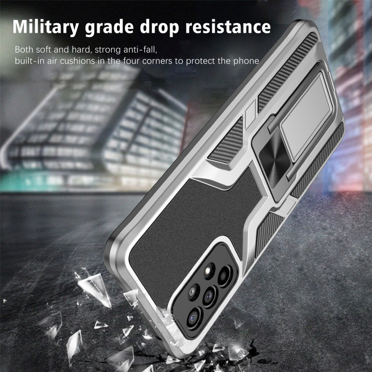 For Samsung Galaxy A52 4G / 5G Armor 2 in 1 PC + TPU Magnetic Shockproof Case with Foldable Holder