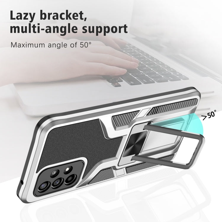 For Samsung Galaxy A52 4G / 5G Armor 2 in 1 PC + TPU Magnetic Shockproof Case with Foldable Holder