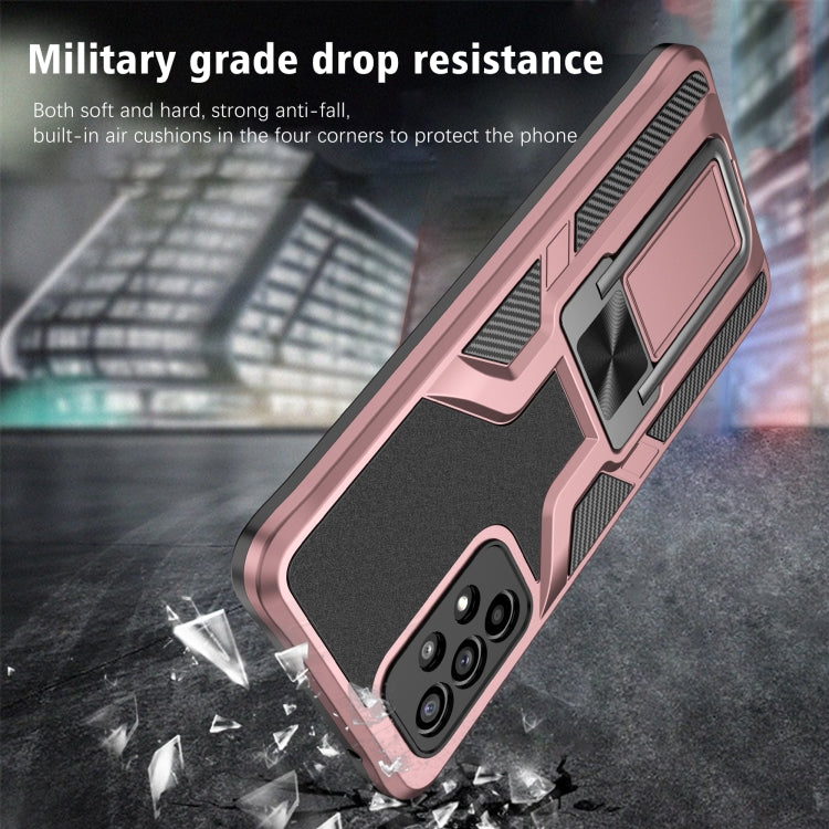 For Samsung Galaxy A52 4G / 5G Armor 2 in 1 PC + TPU Magnetic Shockproof Case with Foldable Holder