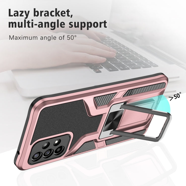 For Samsung Galaxy A52 4G / 5G Armor 2 in 1 PC + TPU Magnetic Shockproof Case with Foldable Holder