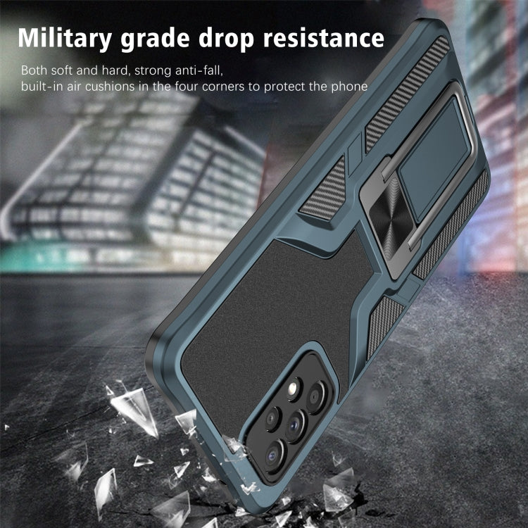 For Samsung Galaxy A72 4G / 5G Armor 2 in 1 PC + TPU Magnetic Shockproof Case with Foldable Holder