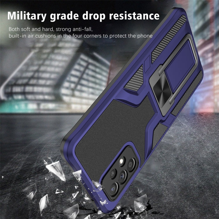 For Samsung Galaxy A72 4G / 5G Armor 2 in 1 PC + TPU Magnetic Shockproof Case with Foldable Holder