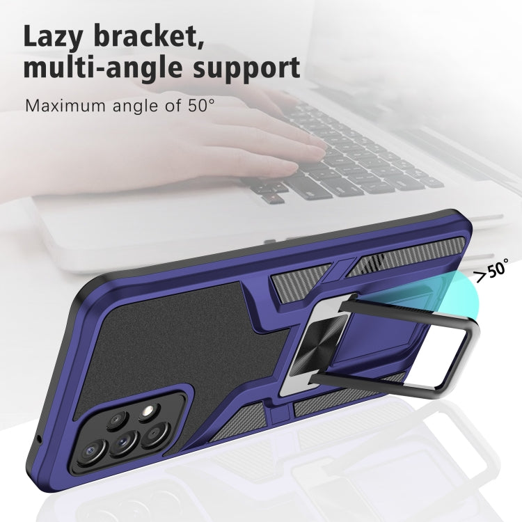 For Samsung Galaxy A72 4G / 5G Armor 2 in 1 PC + TPU Magnetic Shockproof Case with Foldable Holder